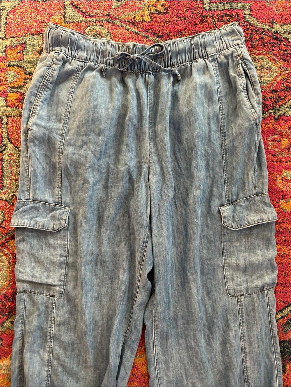 Lane Bryant | Women’s Chambray Blue High Rise Pull On Drawstring Jogger Pants 14 - Picture 3 of 16
